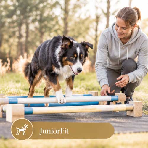 JuniorFit Gesunde Bewegung vom Welpenalter bis zum Seniorhund Hundefitness Bewegung erhalten und Schmerzen reduzieren Dog Human Walk Alternative zu Agility und Hundesport Hundeschule Bitburg Wittlich Speicher Trier Luxembourg